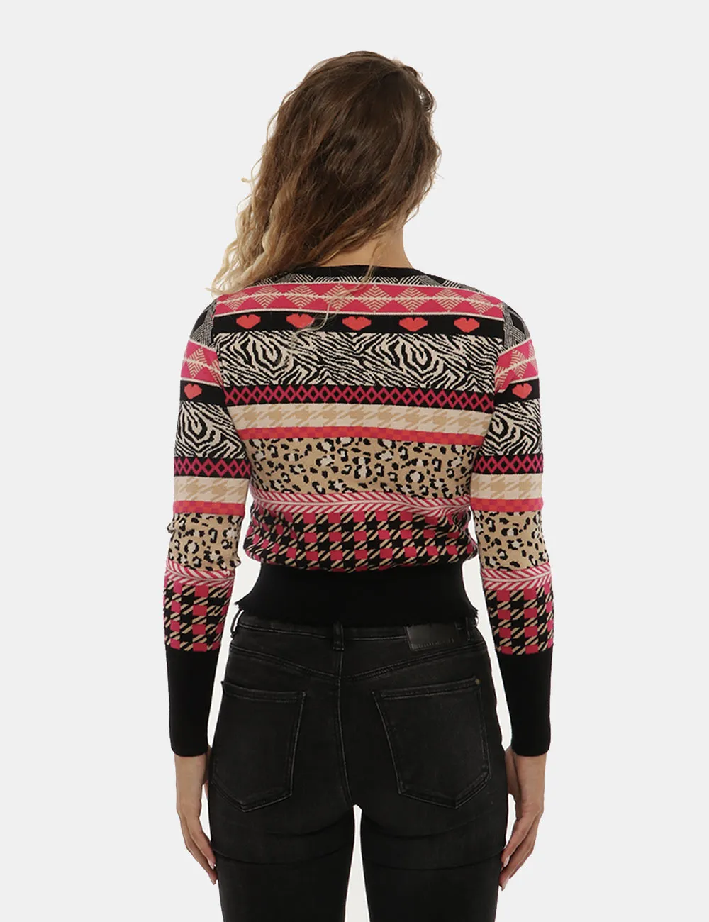 Maglione Desigual Geometrico Animalier