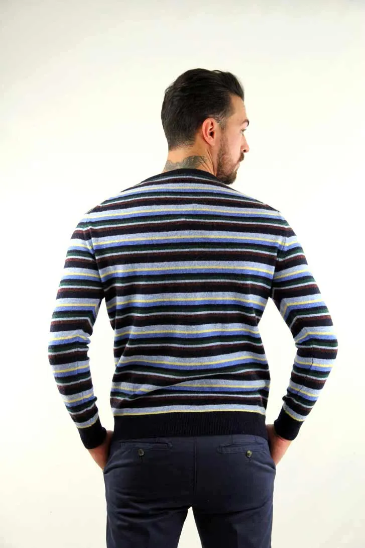 MAGLIONE GLAUCO A RIGHE BLU 