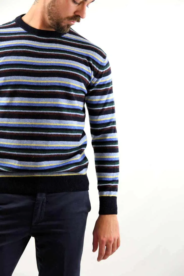 MAGLIONE GLAUCO A RIGHE BLU 