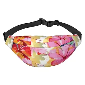 Marsupio per uomo e donna, borsa a tracolla con stampa floreale hawaiana per allenamento, sport, viaggi, Come nella foto, Taglia