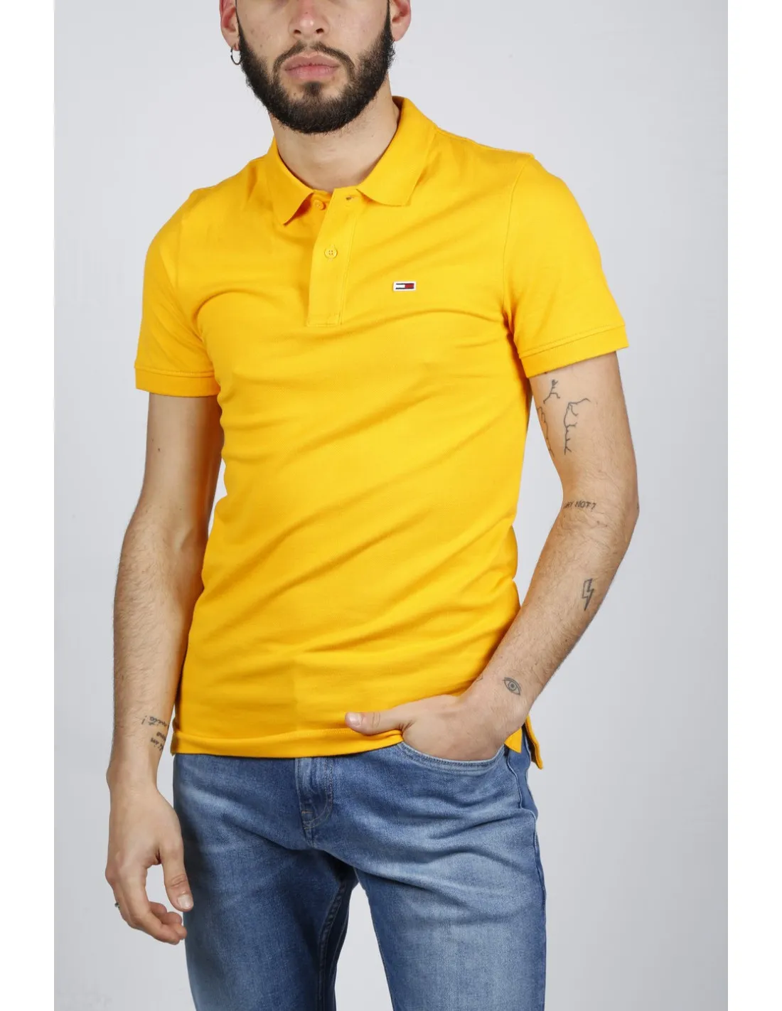 Polo gialla uomo Tommy Jeans con logo