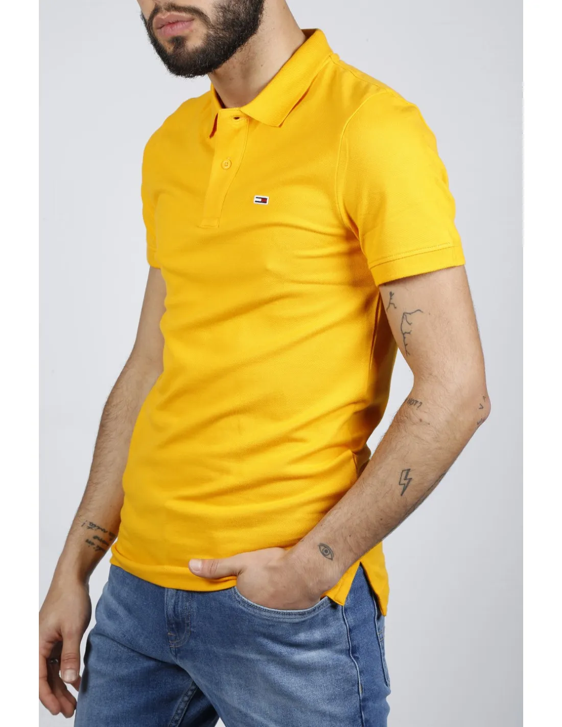 Polo gialla uomo Tommy Jeans con logo