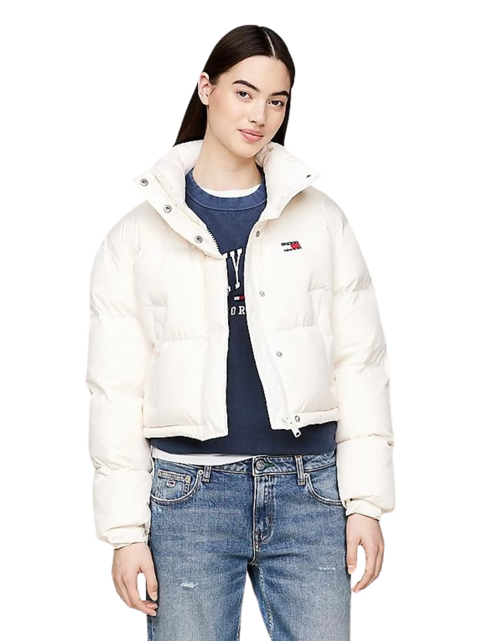 tommy hilfiger piumino cropped