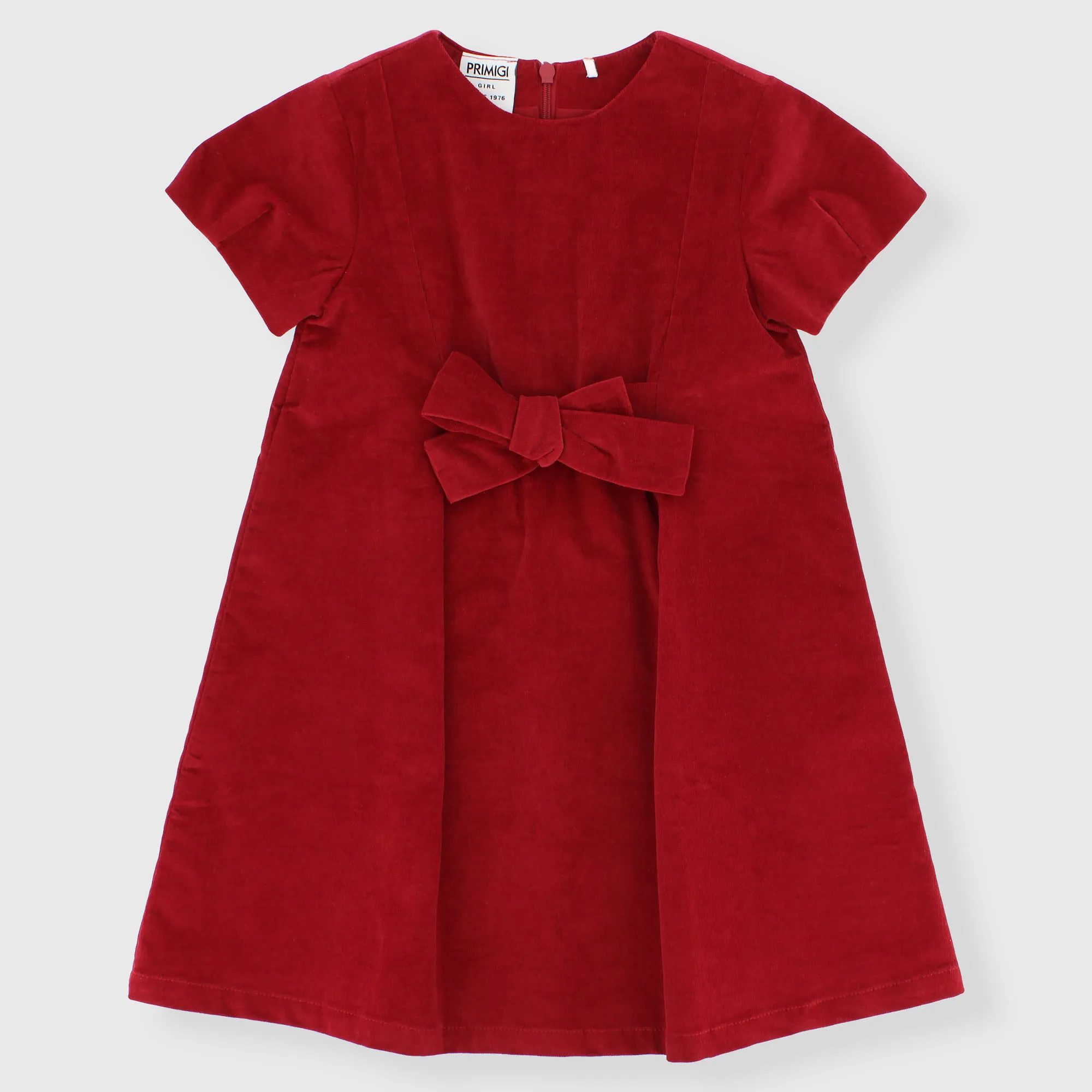 Vestito in velluto da bambina, ROSSO            