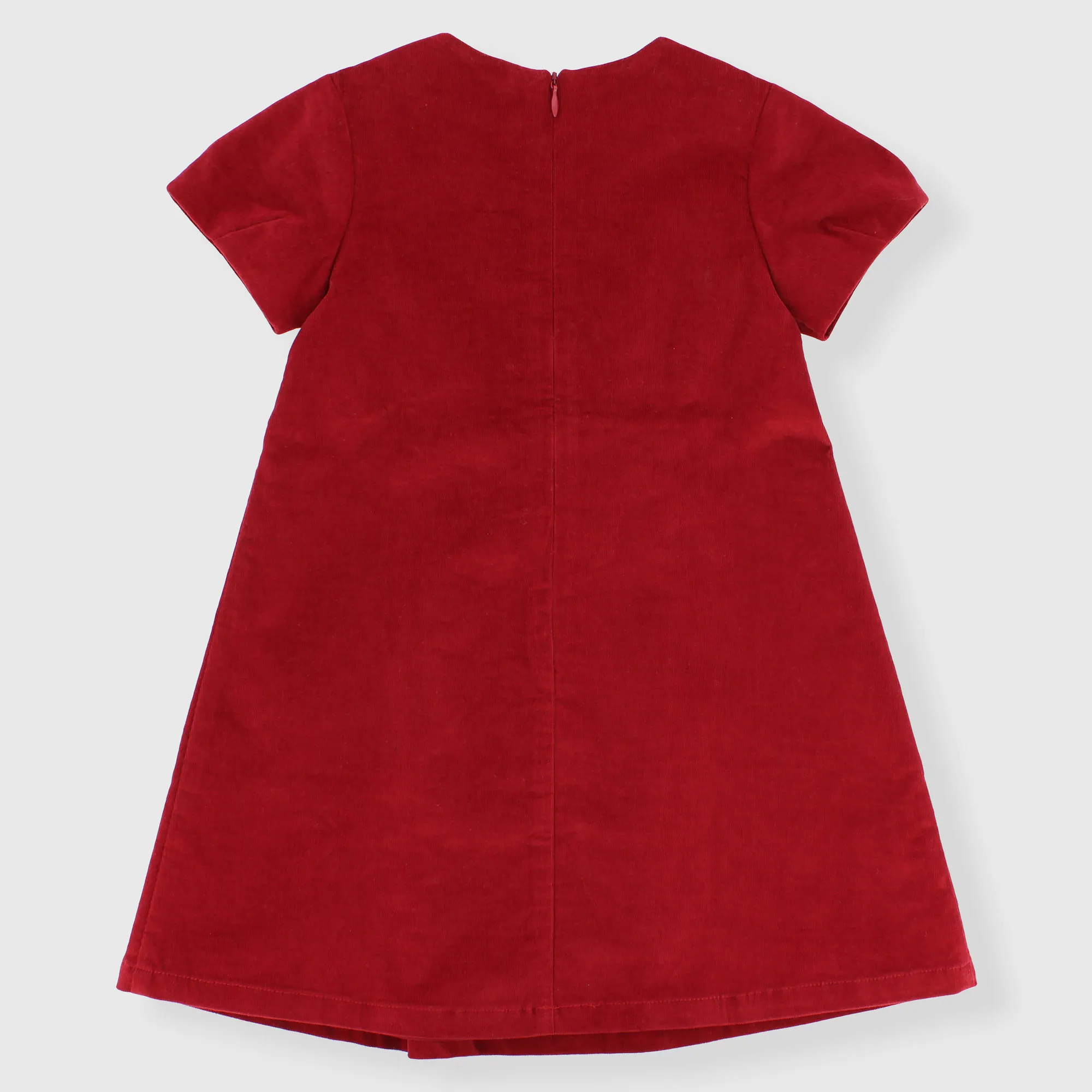 Vestito in velluto da bambina, ROSSO            