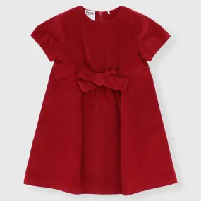 Vestito in velluto da bambina, ROSSO            