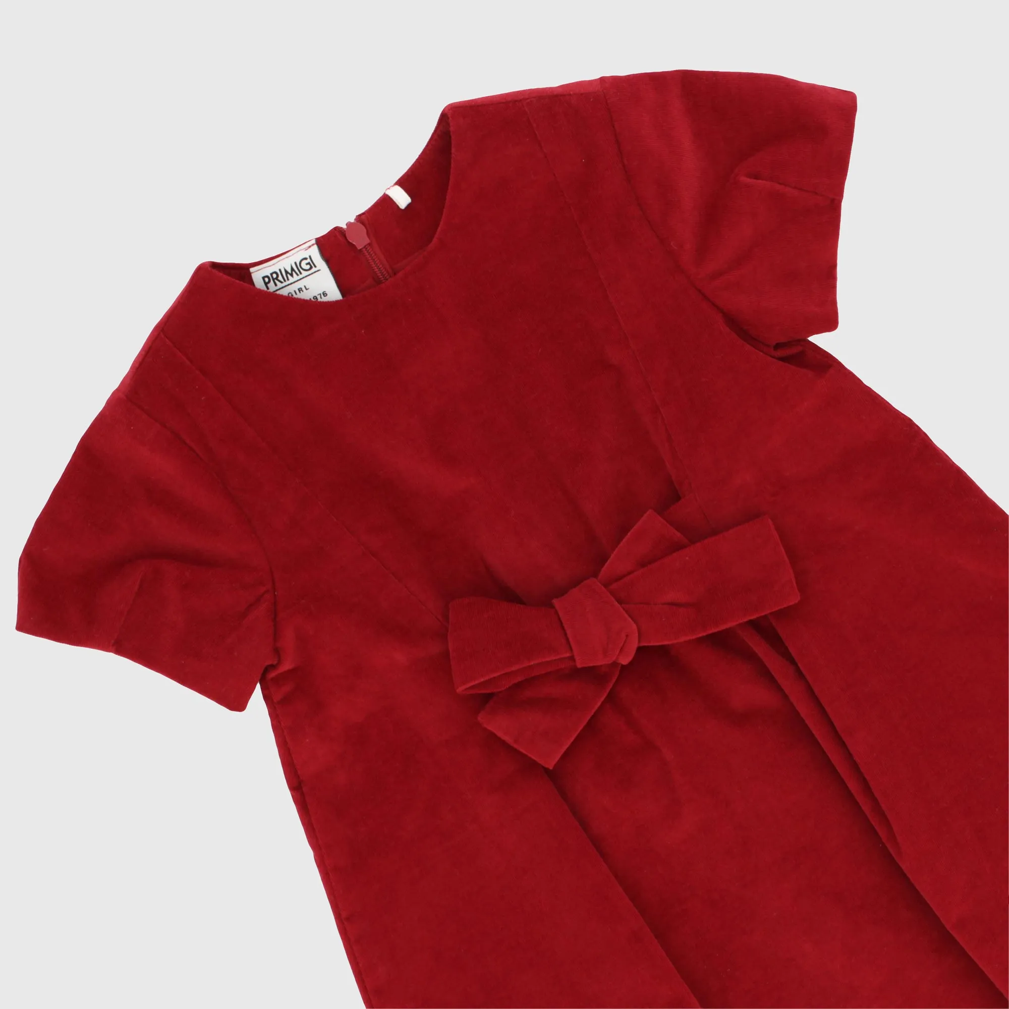 Vestito in velluto da bambina, ROSSO            